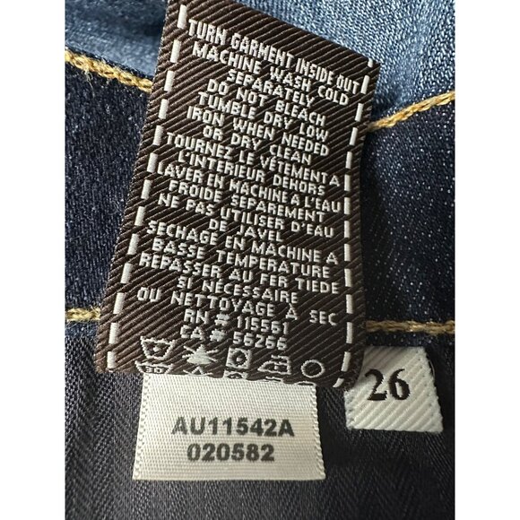 7 For All Mankind Dojo Womens Jeans Size 26x32 Low Rise Flare Stretch Boho - Picture 5 of 10